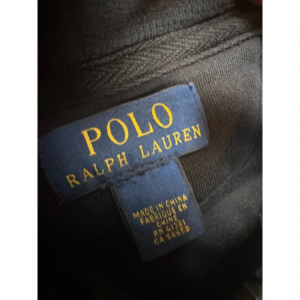 Polo Ralph Lauren Hooded Vest Men's Medium Black New York Quilted Padded *Read